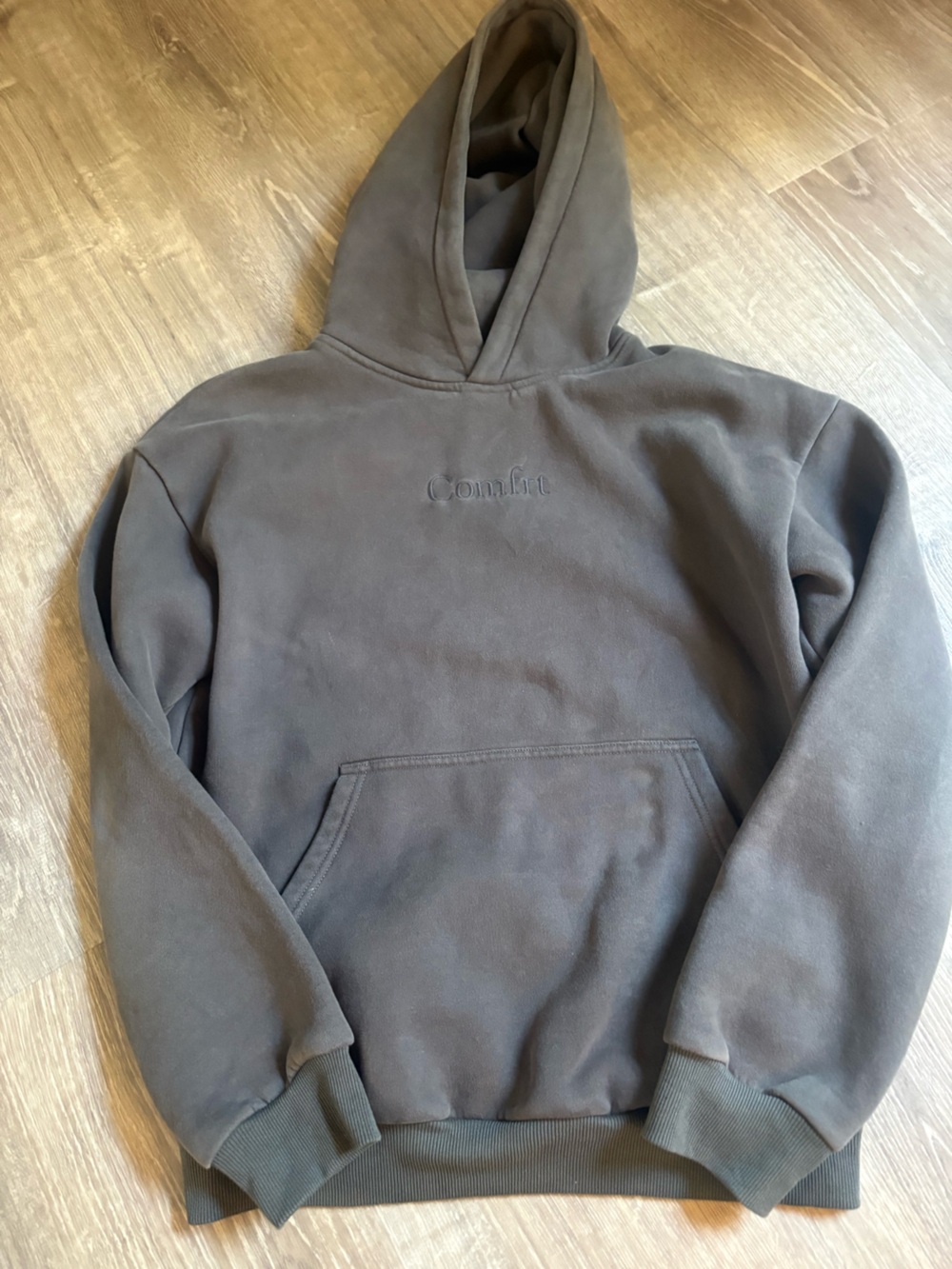 Comfrt Embroidered Hoodie Jacket - Charcoal
